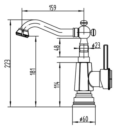Смеситель Zorg Antic A 310U-SL для раковины 