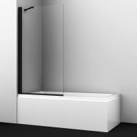 Шторка на ванну WasserKRAFT Berkel 48P01-80B Fixed одностворчатая с фиксатором, черный профиль