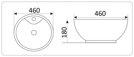 Раковина CeramaLux 9001 накладная 