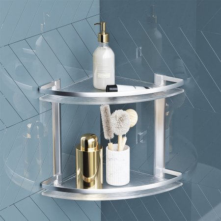 Стеклянная полка AM.PM Sense L A7456200 угловая Серебристая 