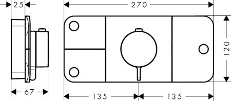 Термостат Axor One 45713340 для душа, шлифованный черный хром 