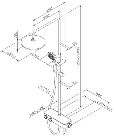Душевая система AM.PM Inspire V2.0 F0750A400 с термостатом Хром 