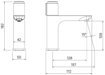 Смеситель для умывальника IDDIS Slide с кнопочным управлением (SLIBLBTi01) 