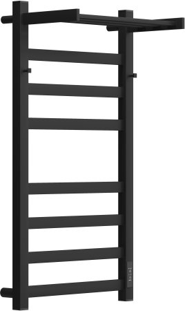 Полотенцесушитель электрический APEXTERMO Terra TR11184BM 800x400 с крючками и полкой, черный матовый 