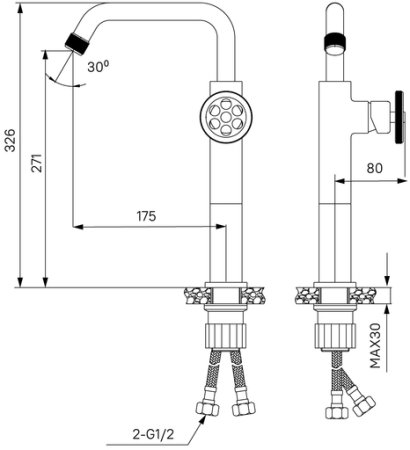 Смеситель для настольного умывальника черный IDDIS Grange (GRABLR1i01) 