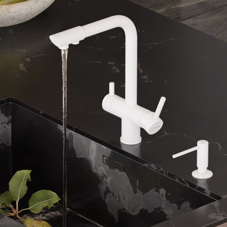 Смеситель WasserKRAFT A8357 для кухонной мойки, белый 