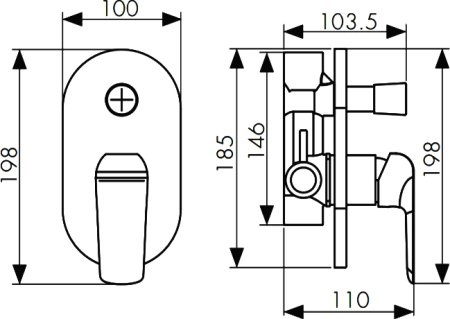Смеситель для душа Kaiser Glory 69277 Белый глянцевый 
