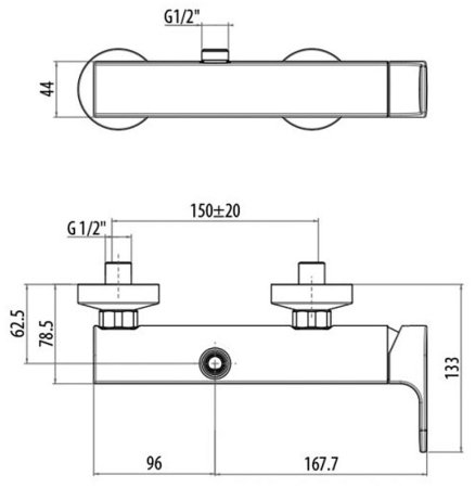 Смеситель для душа Gattoni H2Omix1000 1027/10С0 Хром 