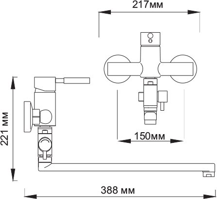 Смеситель WasserKRAFT Wern 4202L универсальный, матовый хром 