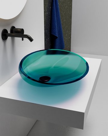 Раковина-чаша Abber Kristall 54 AT2812Aquamarin Бирюзовая 