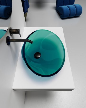 Раковина-чаша Abber Kristall 54 AT2812Aquamarin Бирюзовая 