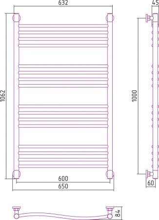 Полотенцесушитель водяной Сунержа Флюид+ 100x60 
