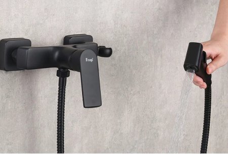Гигиенический душ со смесителем Frap H71-6 F2071-6 Черный матовый 