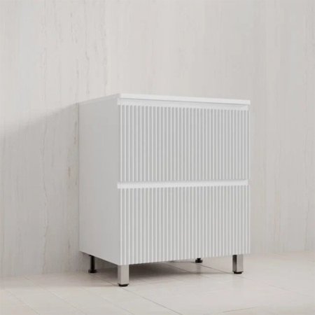 Тумба Style Line Марокко 70 напольная, с раковиной  LINE 700*480 серый шелк, белый матовый 