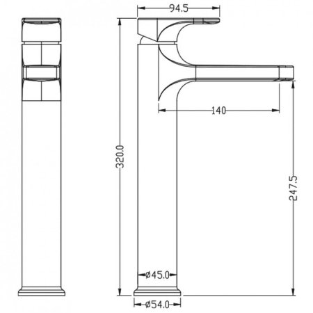 Смеситель для раковины Boheme Spectre 452-G Золото 
