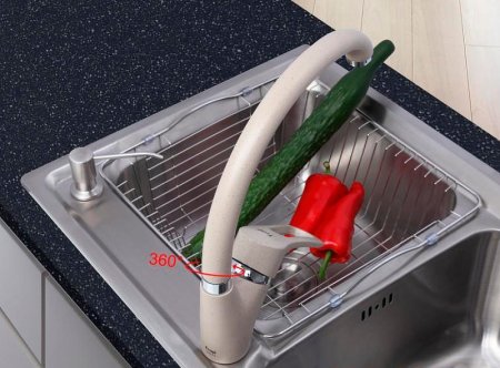 Смеситель для кухни Frap F4166-10 Светло-бежевый 