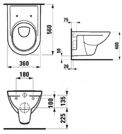 Унитаз подвесной Laufen Pro 2095.0.000.000.1 