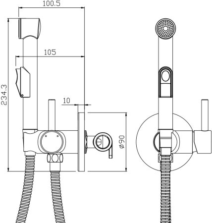 Смеситель OLIVE'S встраиваемый с гигиенической лейкой BALEAR (13131BL) 