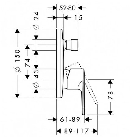 Смеситель для душа Hansgrohe Talis E2 31645000 Хром 