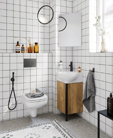 Тумба под раковину Aqwella Porto 45 POR0104DB угловая Дуб балтийский 