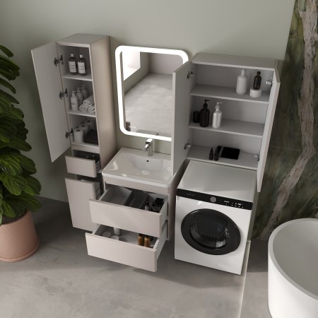 Тумба подвесная STYLE LINE "Атлантика 60", Люкс Плюс карамель с раковиной Атлантик 60 