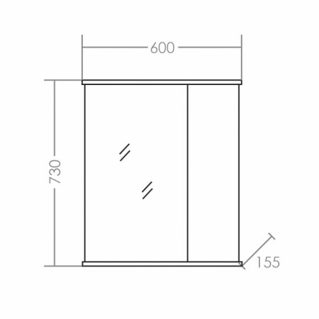Зеркало-шкаф Санта Прима 60 универсальный 