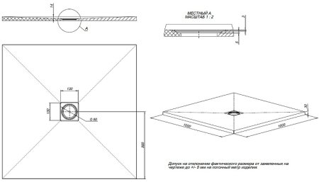 Душевой поддон из искусственного камня Allen Brau Priority 100x100 8.31005-AM Антрацит 