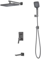 Встраиваемая система с тропическим, ручным душем и изливом IDDIS Parker матовый графит (PARGM03i68)