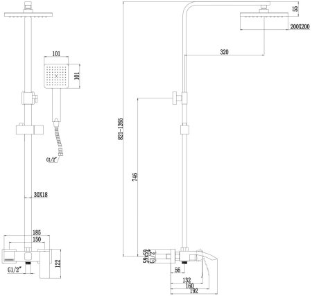 Душевая стойка Fmark (FS8645Q) 
