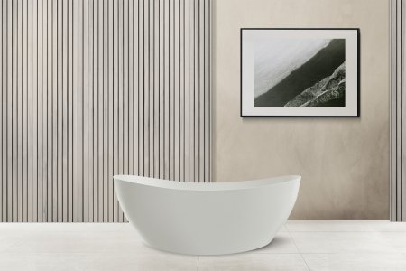 Ванна из искусственного камня ABBER Stein AS9615-1.6 белая матовая 