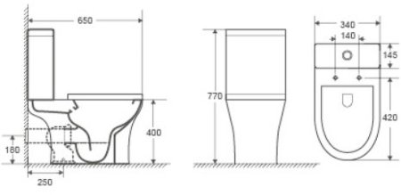 Унитаз компакт Creto Cer C3 1003-002Cer-C3W с бачком и сиденьем Микролифт 