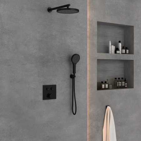 Душевая система Vincea VSFW-4212MB Черная матовая 