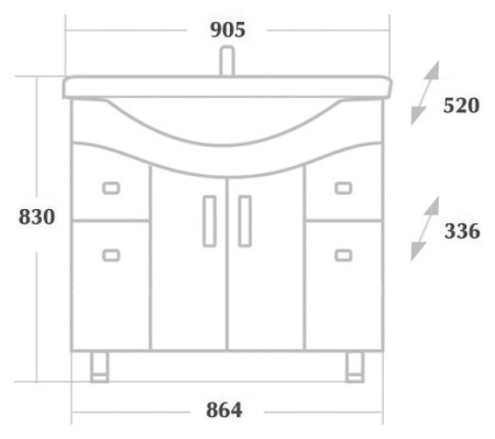 Тумба с раковиной Onika Эльбрус 90.13 