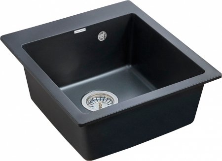 Мойка кухонная Paulmark Zemar PM104651-BLM черный металлик 