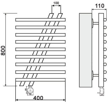Полотенцесушитель электрический Ника Bamboo ЛБ7 80х40 