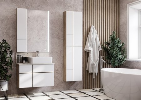 Подвесной шкаф Aquaton Мишель 43 1A243903MIX40 Дуб эндгрейн Белый 