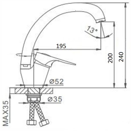 Смеситель для кухни Frap H04 F4104-2 Хром 