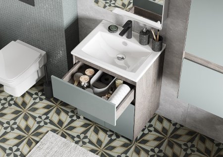 Тумба под раковину Aquaton Форест 60 1A278201FR9C0 Дуб рошелье Сумеречный голубой 