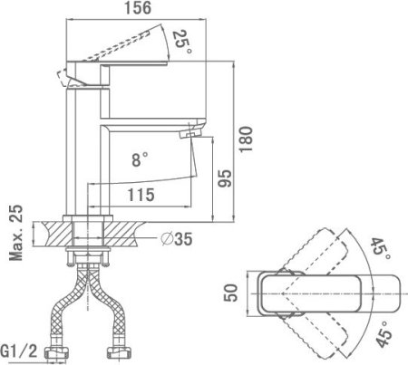 Смеситель D&K Altportel Rhein DA1332101 для раковины 