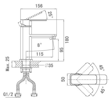 Смеситель D&K Altportel Rhein DA1332101 для раковины 