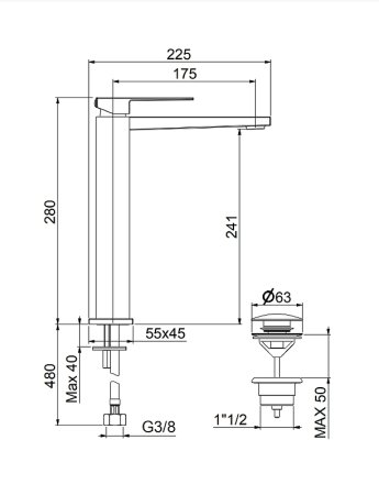 Смеситель для раковины Fiore Kube 100BB8517 Белый 