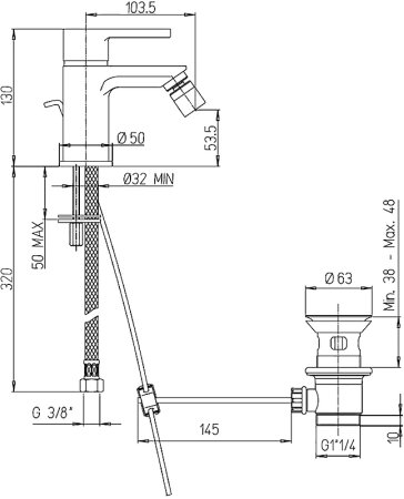 Смеситель для биде Paini Arena 92CR3062SFTKM Хром 