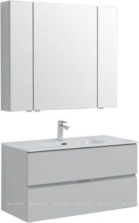 Мебель для ванной Aquanet Алвита New 100 2 ящика, серый 