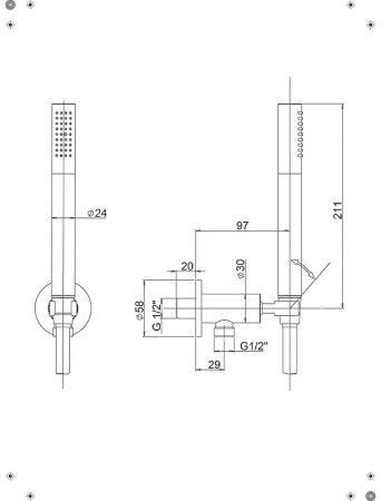 Душевой гарнитур Paini 53CR440TP4 Хром 