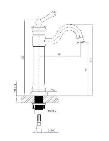 Смеситель для накладной раковины TIMO Adelia 6011/02F Бронза 
