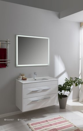 Зеркало Aquanet Гласс 100 белый LED 