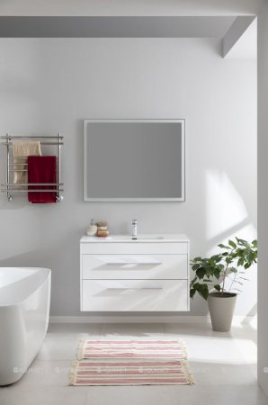 Зеркало Aquanet Гласс 100 белый LED 