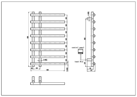 Полотенцесушитель электрический Boheme Uno 722-B 800х500 см. чёрный 