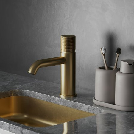 Смеситель для раковины Paini Cox Grip 7GPJ205O Золото матовое 