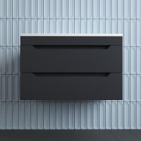 Тумба подвесная Style Line "Остин" под раковину Фортуна 80 2 ящ графит эмаль PLUS